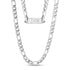 Men Necklace - 9mm Stainless Steel Figaro Link Engravable Chain