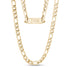 Men Necklace - 9mm Gold Figaro Link Engravable Chain
