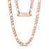 Men Necklace - 9mm Rose Gold Figaro Link Engravable Chain