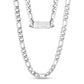 Men Necklace - 9mm Figaro Link Engravable Chain