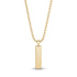 Men Pendant - Engravable Beveled Edge Gold Bar Pendant
