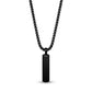 Men Pendant - Engravable Beveled Edge Black Bar Pendant
