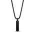 Men Pendant - Engravable Beveled Edge Black Bar Pendant