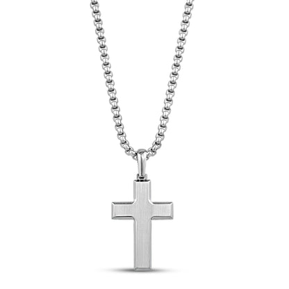 Men Pendant - Beveled Edge Engravable Cross Pendant