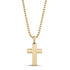 Men Pendant - Gold Beveled Edge Engravable Cross Pendant