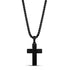 Men Pendant - Black Beveled Edge Engravable Cross Pendant