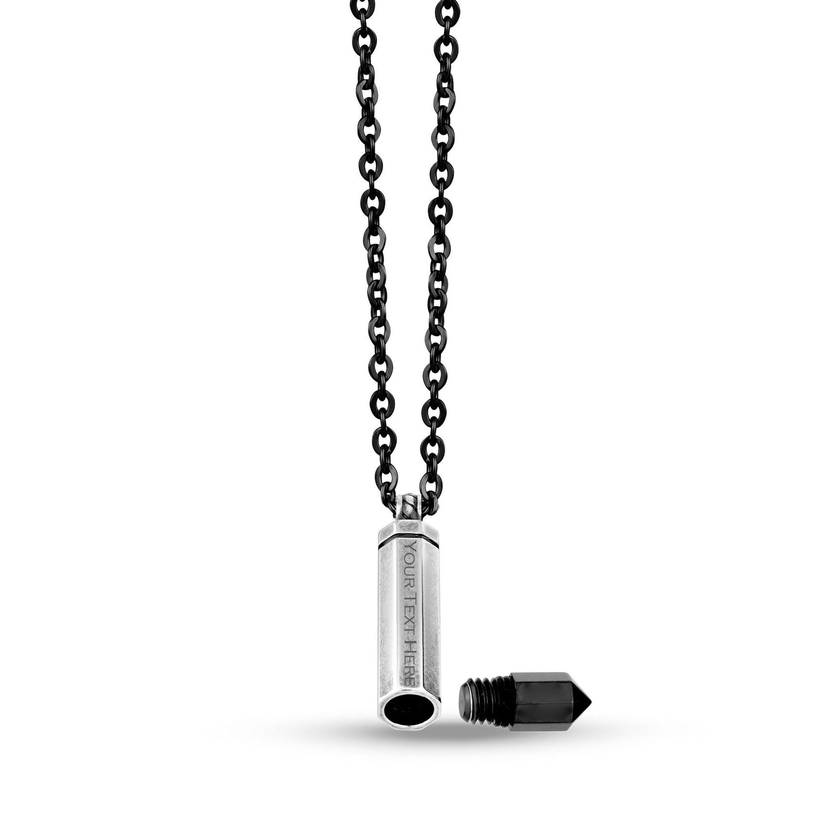 Men Pendant - Black Bullet Cremation Urn Pendant