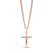 Men Pendant - Rose Gold Crucifix Jesus Cross Pendant