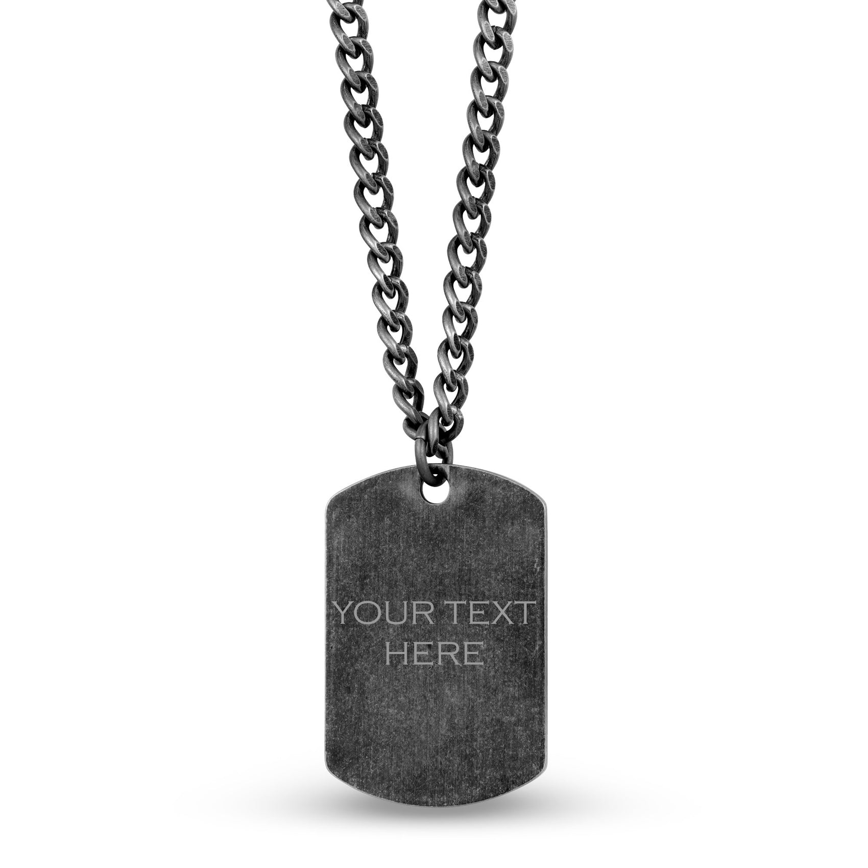Men Pendant - Engravable Antiqued Dog Tag