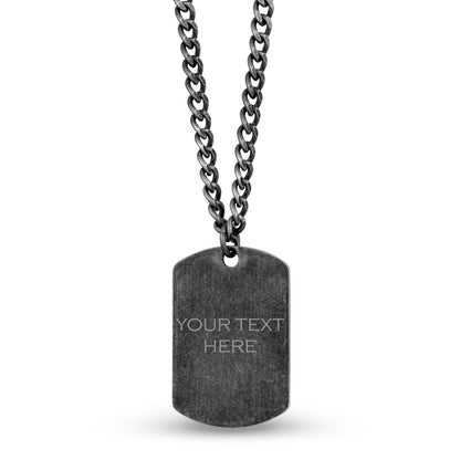 Men Pendant - Engravable Antiqued Dog Tag