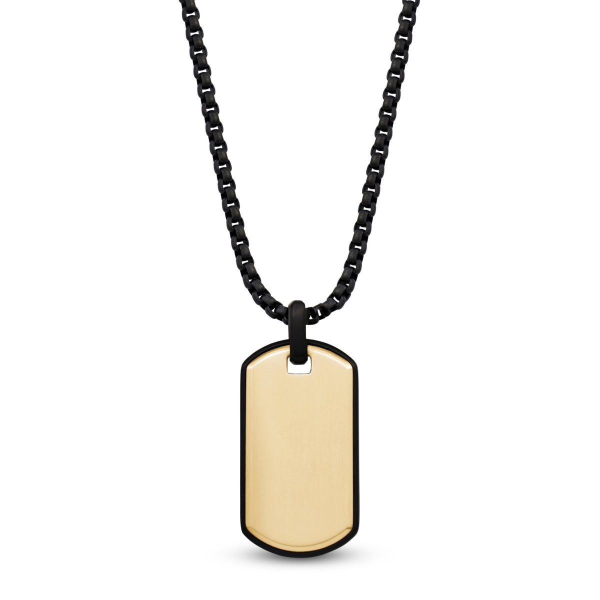 Personalized Black and Gold Stainless Steel Reversible Dog Tag for Men ...