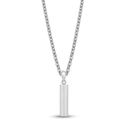 Men Pendant - Engravable Cylindrical Cremation Urn Pendant for ashes