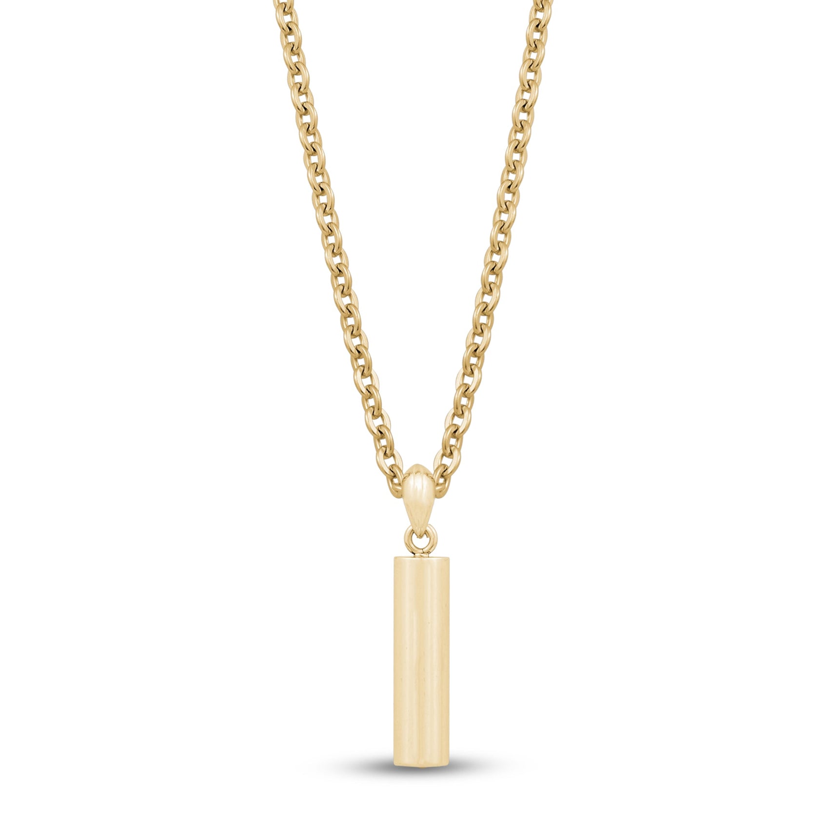 Men Pendant - Engravable Gold Cylindrical Cremation Urn Pendant for ashes