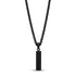 Men Pendant - Engravable Black Cylindrical Cremation Urn Pendant for ashes