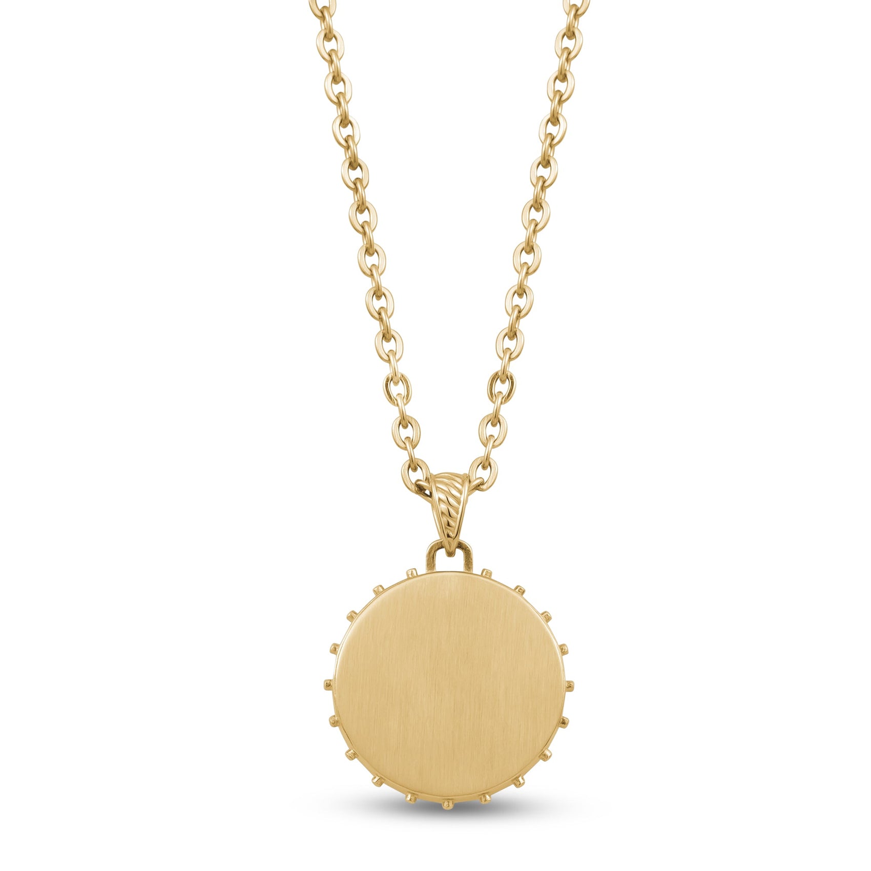 Men Pendant - Engravable Gold Compass Pendant (back side)