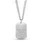 Men Pendant - Engravable Matte Steel Dog Tag