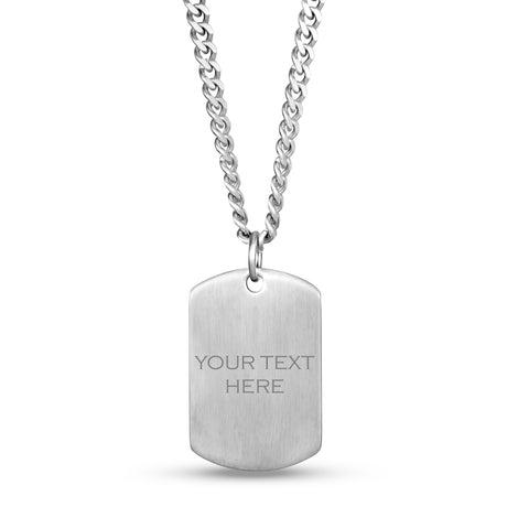 Custom4U Personalized Dog Tags Necklace for Men Dad Stainless Steel Custom  Text Army Military Dog Tag Heart/Coin Pendant with Silencer Memory Chain