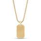 Men Pendant - Engravable Gold Matte Modern Dog Tag