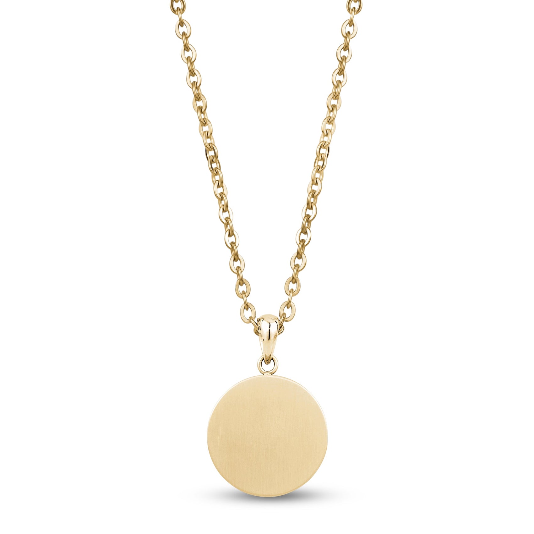 Men Pendant - Engravable Gold Medalion Urn Pendant for ashes