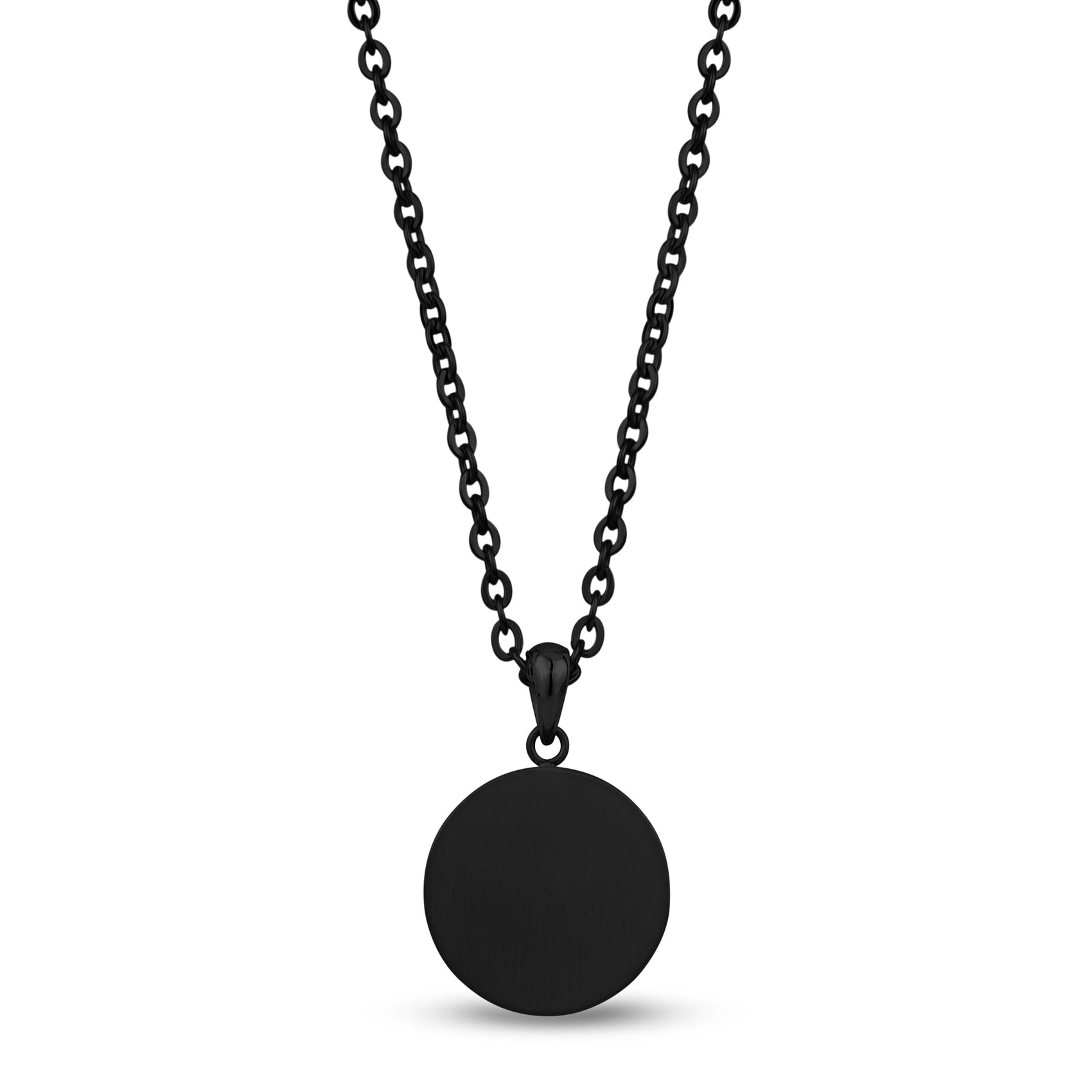 Men Pendant - Engravable Black Medalion Urn Pendant for ashes