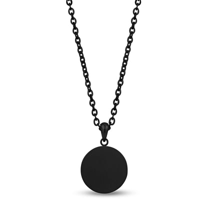 Men Pendant - Engravable Black Medalion Urn Pendant for ashes