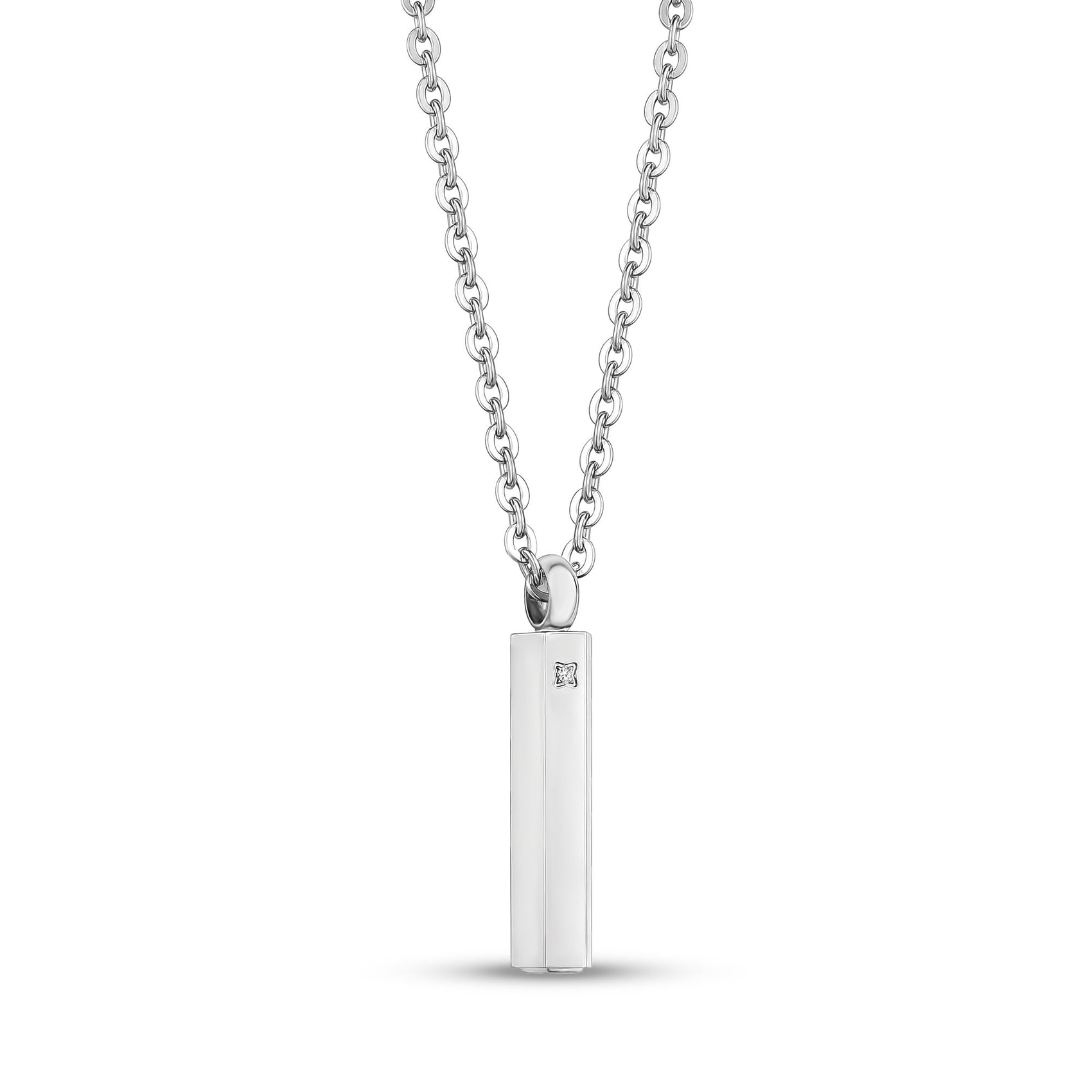 Men Pendant - Engravable Steel Cremation Pendant For Ashes
