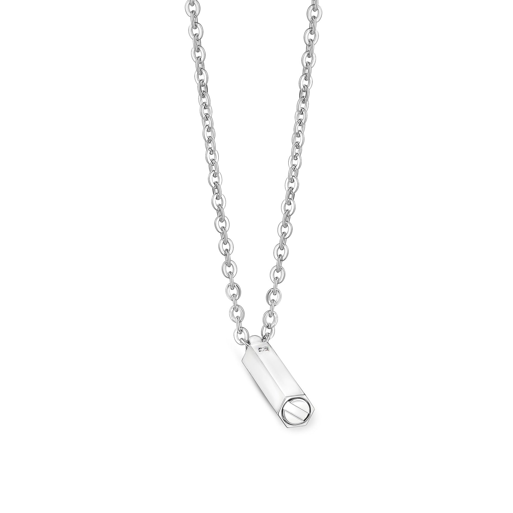 Men Pendant - Engravable Steel Cremation Pendant For Ashes