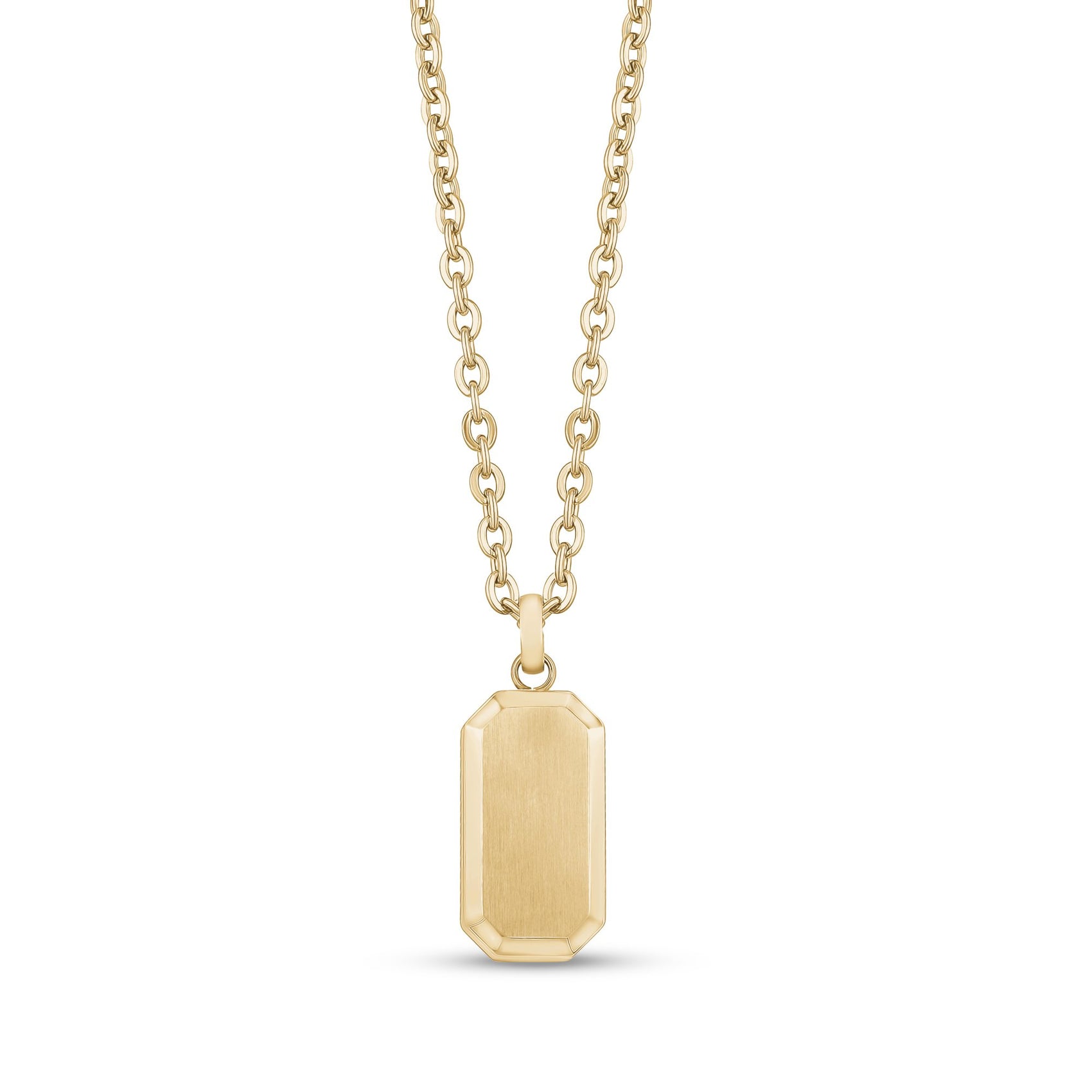 Men Pendant - Engravable Gold Steel Dog Tag Cremation Pendant For Ashes