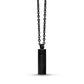 Men Pendant - Rectangle Bar Engravable Black Cremation Urn Pendant