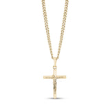 Men Pendant - Gold Stainless Steel Crucifix Cross Pendant