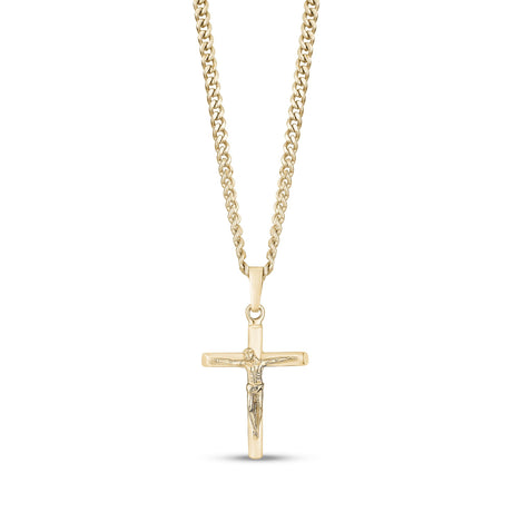 Men Pendant - Gold Stainless Steel Crucifix Cross Pendant