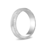 Men Ring - 6mm Beveled Edge Flat Steel Engravable Band Ring