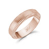 Men Ring - 6mm Beveled Edge Flat Rose Gold Steel Engravable Band Ring