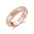 Men Ring - 6mm Beveled Edge Flat Rose Gold Steel Engravable Band Ring
