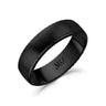Men Ring - 6mm Matte Flat Black Stainless Steel Engravable Band Ring