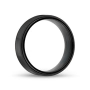 Men Ring - 7mm Black Steel Wedding Band Ring - Engravable