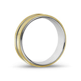Men Ring - 7mm Gold Stainless Steel Wedding Band Ring - Engravable
