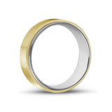 Men Ring - 7mm Gold Steel Wedding Band Ring - Engravable