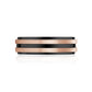 Men Ring - 7mm Rose Gold & Black Steel Wedding Band Ring - Engravable