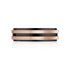 Men Ring - 7mm Rose Gold & Black Steel Wedding Band Ring - Engravable