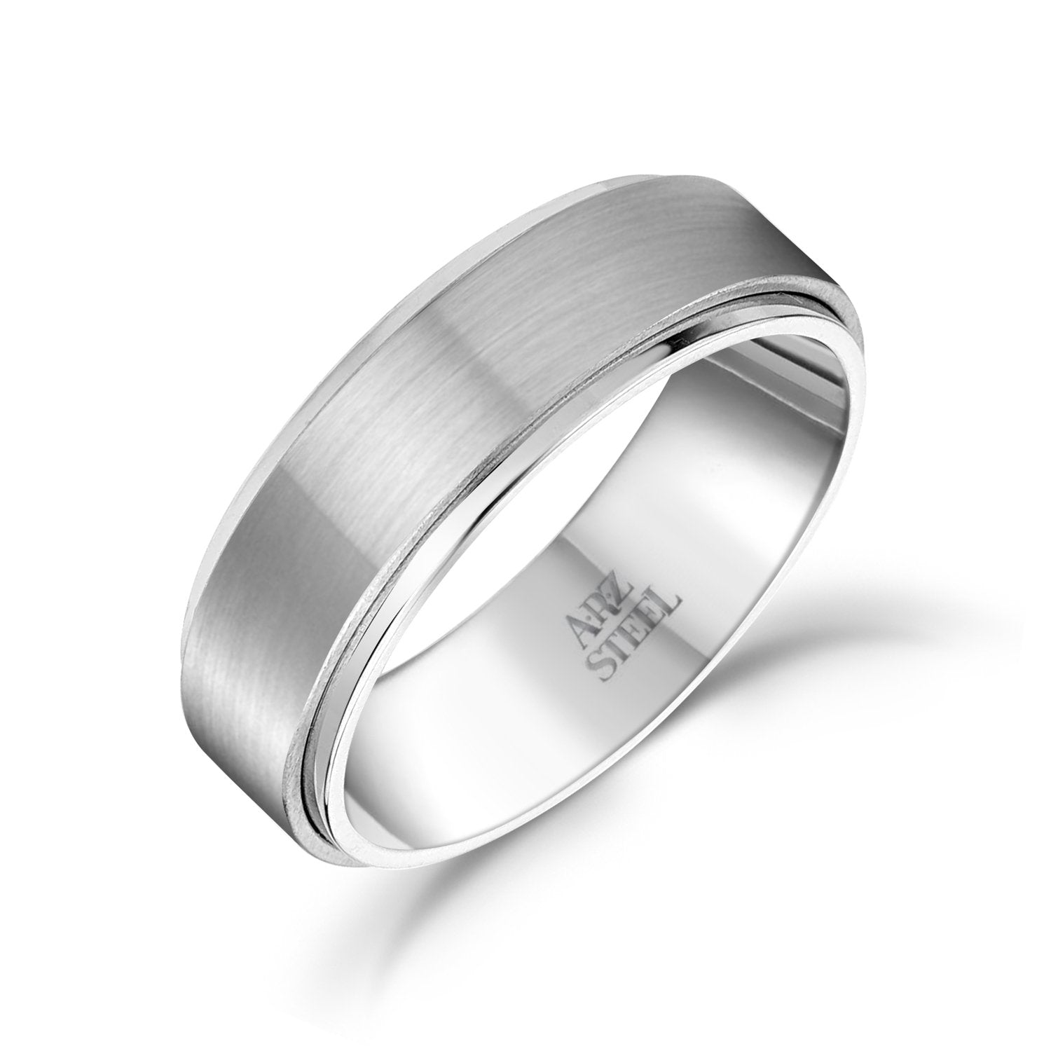7mm personalized stainless steel wedding band mens – The Steel Shop