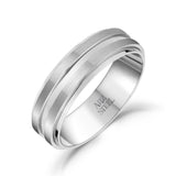 Men Ring - 7mm Stainless Steel Wedding Band Ring - Engravable