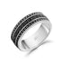 Men Ring - 8mm Black Stone Steel Ring - Engravable