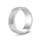 Men Ring - 8mm Four Lined Matte Steel Engravable Band Ring