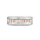 Men Ring - 8mm Link Style Engravable Rose Gold Steel Spinner Band Ring