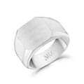 Men Ring - Matte And Shiny Steel Engravable Square Signet Ring