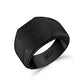 Men Ring - Matte And Shiny Black Steel Engravable Square Signet Ring