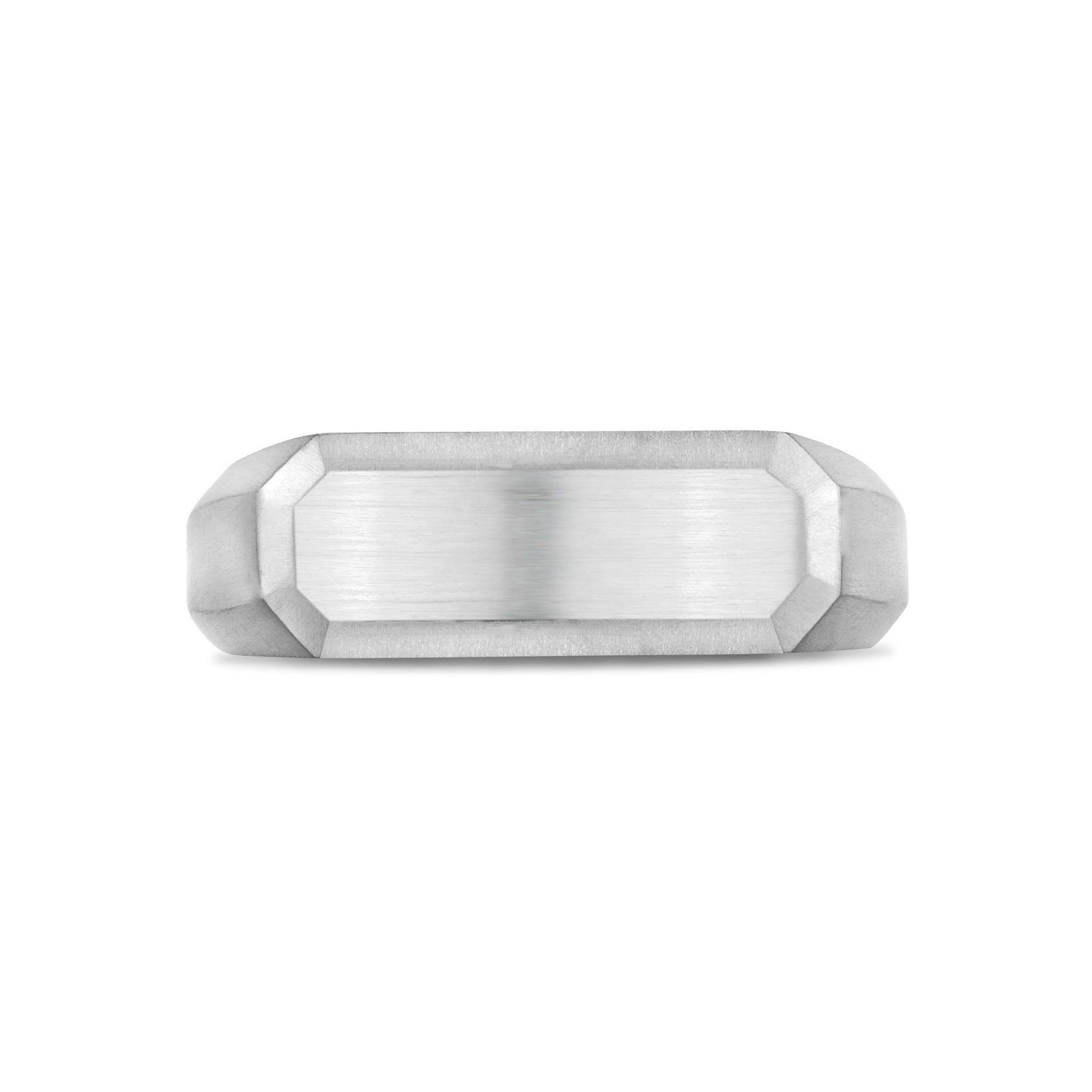Men Ring - Matte Steel Engravable Rectangle Signet Ring