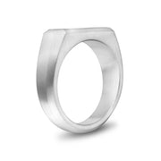 Men Ring - Matte Steel Engravable Rectangle Signet Ring
