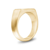 Men Ring - Matte Gold Steel Engravable Rectangle Signet Ring